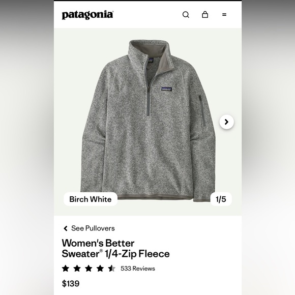 Patagonia Women's Zip-Up Sweater in Light Gray - Picture 9 of 9